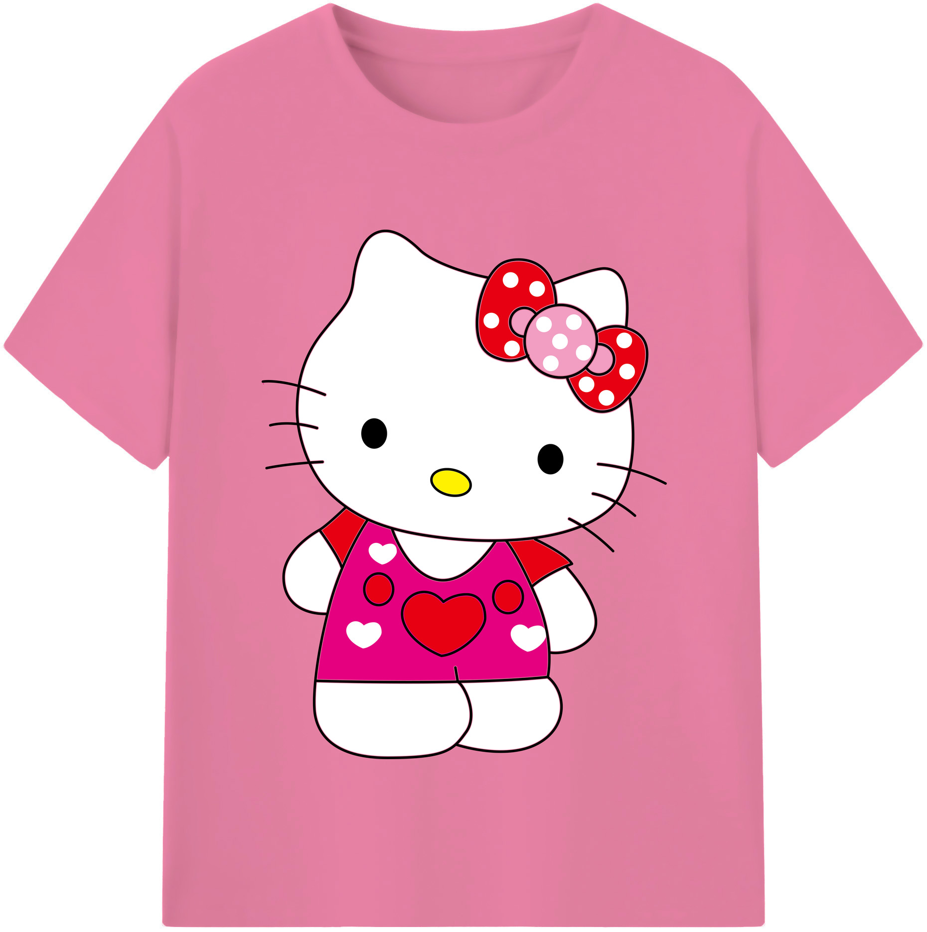 （画像用） Hello Kitty ハローキティ 綿100％半袖Tシャツ（フロントプリント）